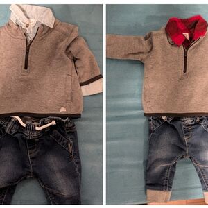 Gray and Blue Baby Outfit Set